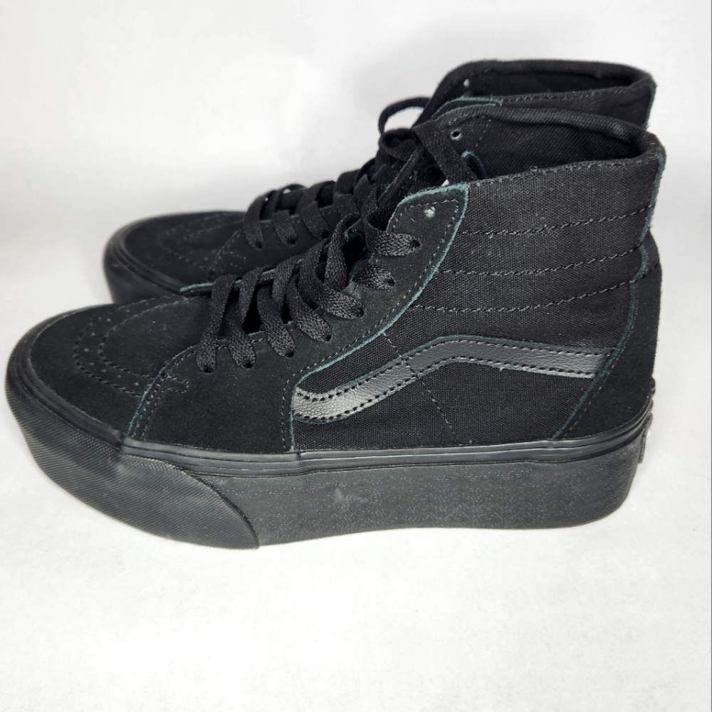 Vans Old Skool Stackform Monochrome Black High-Top Sneakers Suede Finish W8 M6.5